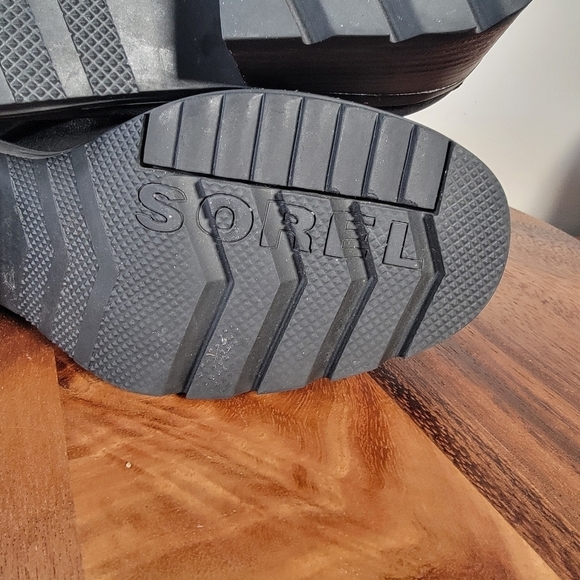 Sorel Cate Black Leather Waterproof Moto Boots Size 7.5 - Picture 10 of 17